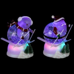 Northlight LED Lighted Color Changing Skiing Santa And Snowman Acrylic Christmas Snow Globes - 7.25" - Set Of 2 -Christmas Decor Sale northlight y94770 black 13344.1696868292