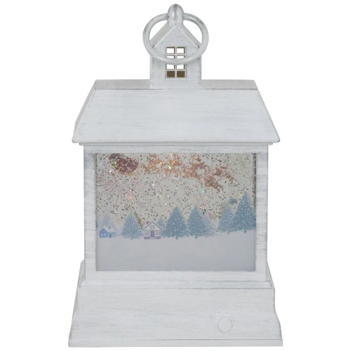 LED Lighted Santa's Sleigh Christmas Lantern Snow Globe - 10" 8 LED Lighted Santa's Sleigh Christmas Lantern Snow Globe - 10" - Image 6
