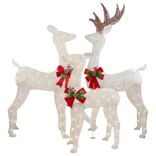Northlight LED Lighted Reindeer Family Outdoor Christmas Decorations - Warm White - Set Of 3 4 Northlight LED Lighted Reindeer Family Outdoor Christmas Decorations - Warm White - Set Of 3 - Image 2