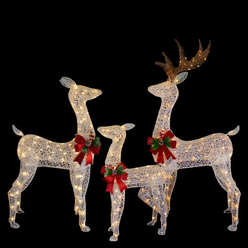 Northlight LED Lighted Reindeer Family Outdoor Christmas Decorations - Warm White - Set Of 3 3 Northlight LED Lighted Reindeer Family Outdoor Christmas Decorations - Warm White - Set Of 3