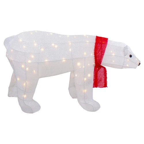 Northlight LED Lighted Tinsel Polar Bear Outdoor Christmas Decoration - 32" - Warm White Lights 6 Northlight LED Lighted Tinsel Polar Bear Outdoor Christmas Decoration - 32" - Warm White Lights - Image 4