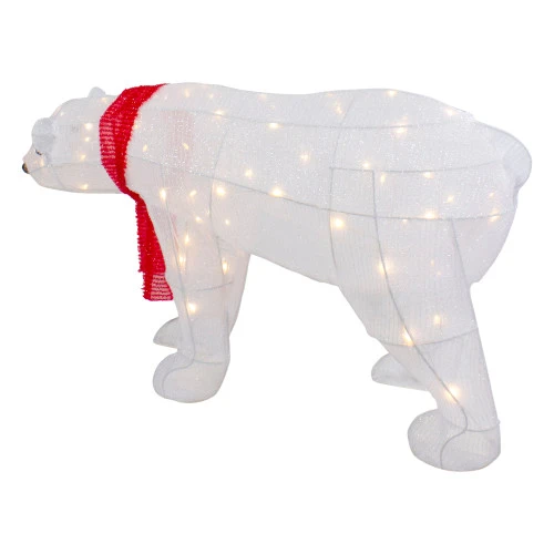 Northlight LED Lighted Tinsel Polar Bear Outdoor Christmas Decoration - 32" - Warm White Lights 8 Northlight LED Lighted Tinsel Polar Bear Outdoor Christmas Decoration - 32" - Warm White Lights - Image 6