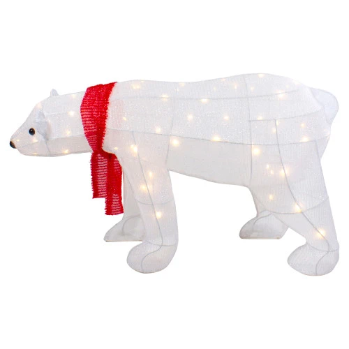 Northlight LED Lighted Tinsel Polar Bear Outdoor Christmas Decoration - 32" - Warm White Lights 9 Northlight LED Lighted Tinsel Polar Bear Outdoor Christmas Decoration - 32" - Warm White Lights - Image 7