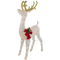 Northlight 48" LED Lighted Glitter Reindeer With Sleigh Outdoor Christmas Decoration 13 Northlight 48" LED Lighted Glitter Reindeer With Sleigh Outdoor Christmas Decoration -Christmas Decor Sale northlight ye92351 1 16821.1665611636