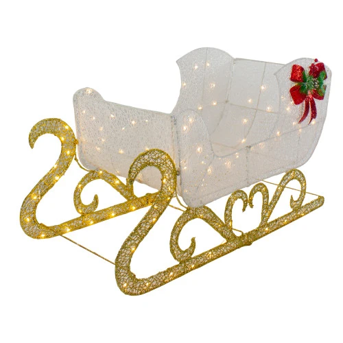 Northlight 48" LED Lighted Glitter Reindeer With Sleigh Outdoor Christmas Decoration 7 Northlight 48" LED Lighted Glitter Reindeer With Sleigh Outdoor Christmas Decoration - Image 5