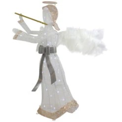 36" LED Lighted Lace Angel With Flute Outdoor Christmas Decoration -Christmas Decor Sale northlight ye92352 3 01949.1665611637