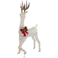 Northlight 60" LED Lighted Glitter Reindeer With Red Bow Outdoor Christmas Decoration -Christmas Decor Sale northlight ye92354 1 27103.1665610752
