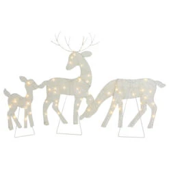 Northlight Set Of 3 LED Lighted White Reindeer Family Outdoor Christmas Decorations 29" -Christmas Decor Sale northlight ye92357 1 00794.1664989722