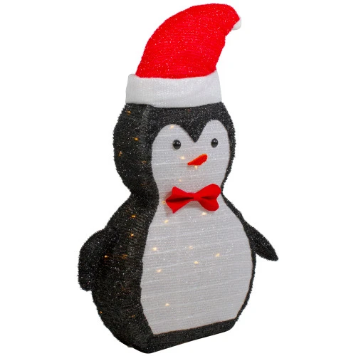 Northlight 28" LED Lighted Tinsel Penguin In Santa Hat Outdoor Christmas Decoration 6 Northlight 28" LED Lighted Tinsel Penguin In Santa Hat Outdoor Christmas Decoration - Image 4