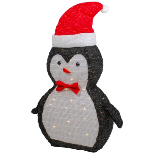 Northlight 28" LED Lighted Tinsel Penguin In Santa Hat Outdoor Christmas Decoration 7 Northlight 28" LED Lighted Tinsel Penguin In Santa Hat Outdoor Christmas Decoration - Image 5