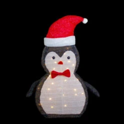 Northlight 28" LED Lighted Tinsel Penguin In Santa Hat Outdoor Christmas Decoration 11 Northlight 28" LED Lighted Tinsel Penguin In Santa Hat Outdoor Christmas Decoration -Christmas Decor Sale northlight ye92362 onblack 88100.1637152442