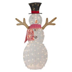 Northlight 48" LED Lighted Snowman With Top Hat And Red Scarf Outdoor Christmas Decoration 14 Northlight 48" LED Lighted Snowman With Top Hat And Red Scarf Outdoor Christmas Decoration -Christmas Decor Sale northlight ye92369 2 48568.1665610758