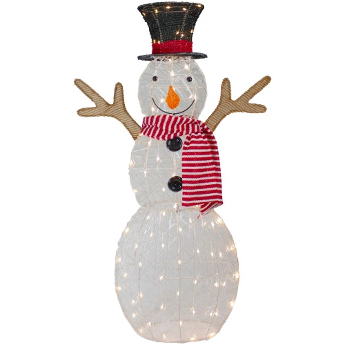 Northlight 48" LED Lighted Snowman With Top Hat And Red Scarf Outdoor Christmas Decoration 3 Northlight 48" LED Lighted Snowman With Top Hat And Red Scarf Outdoor Christmas Decoration