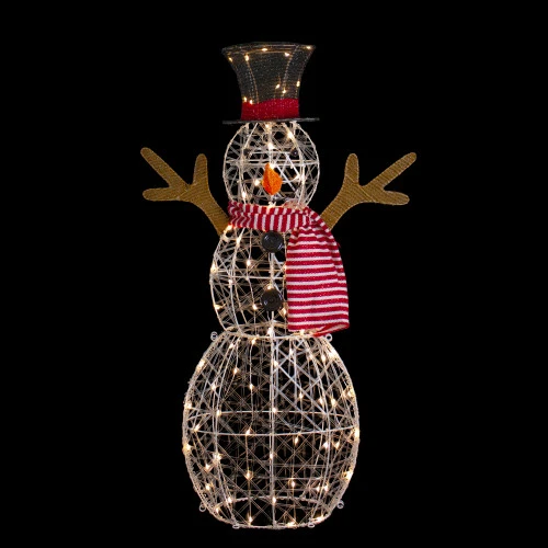 Northlight 48" LED Lighted Snowman With Top Hat And Red Scarf Outdoor Christmas Decoration 5 Northlight 48" LED Lighted Snowman With Top Hat And Red Scarf Outdoor Christmas Decoration - Image 3