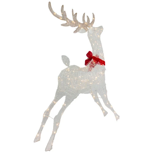 Northlight 56" LED Lighted Reindeer With Glitter Bow Outdoor Christmas Decoration 7 Northlight 56" LED Lighted Reindeer With Glitter Bow Outdoor Christmas Decoration - Image 5