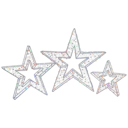 Northlight LED Lighted Multi-Function Outdoor Christmas Stars - 23" - Multicolor - Set Of 3 4 Northlight LED Lighted Multi-Function Outdoor Christmas Stars - 23" - Multicolor - Set Of 3 - Image 2