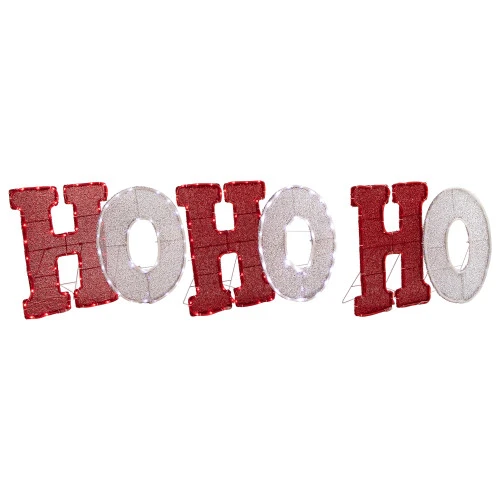 Northlight LED Lighted "Ho Ho Ho" Outdoor Christmas Decoration - 76.75" - Red And White Lights 6 Northlight LED Lighted "Ho Ho Ho" Outdoor Christmas Decoration - 76.75" - Red And White Lights - Image 4