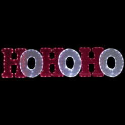 Northlight LED Lighted "Ho Ho Ho" Outdoor Christmas Decoration - 76.75" - Red And White Lights