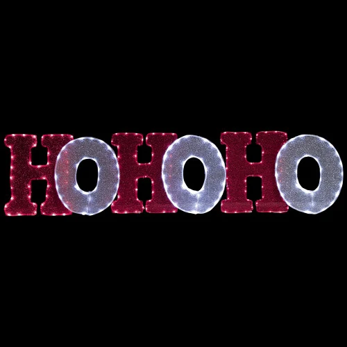 Northlight LED Lighted "Ho Ho Ho" Outdoor Christmas Decoration - 76.75" - Red And White Lights 3 Northlight LED Lighted "Ho Ho Ho" Outdoor Christmas Decoration - 76.75" - Red And White Lights