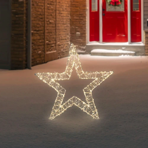 Northlight LED Lighted Wire Star Outdoor Christmas Decoration - 22" - Warm White Lights 5 Northlight LED Lighted Wire Star Outdoor Christmas Decoration - 22" - Warm White Lights - Image 3