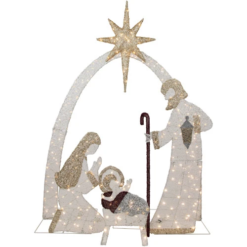Northlight 41" LED Lighted Holy Family Nativity Scene Outdoor Christmas Decoration 3 Northlight 41" LED Lighted Holy Family Nativity Scene Outdoor Christmas Decoration