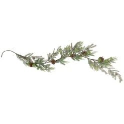 Northlight Artificial Christmas Garland With Frosted Foliage And Pinecones - 5' X 8" - Unlit