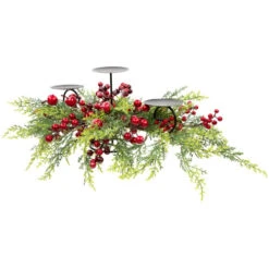 Northlight Apples And Berries Triple Pillar Christmas Candle Holder - 36" - Green And Red -Christmas Decor Sale northlight yk95973 02 85385.1722387422