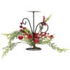 Northlight Apples And Berries Christmas Pillar Candle Holder - 10" - Green And Red