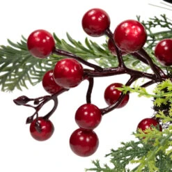 Northlight Holly And Berries Christmas Pillar Candle Holder With Pine Cones - 28" -Christmas Decor Sale northlight yk95994 04 21593.1722387411