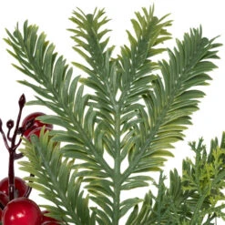 Northlight Holly And Berries Christmas Pillar Candle Holder With Pine Cones - 28" -Christmas Decor Sale northlight yk95994 06 81600.1722387412