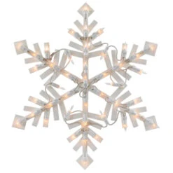 Northlight 15.5" White Lighted Snowflake Christmas Outdoor Window Silhouette -Christmas Decor Sale northlight ys27519 01 22734.1698958397