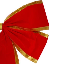 Northlight 24" X 38" Red 4-Loop Velveteen Christmas Bow With Gold Trim 7 Northlight 24" X 38" Red 4-Loop Velveteen Christmas Bow With Gold Trim -Christmas Decor Sale northlight ys28012 1 27932.1588344129