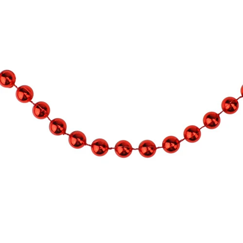 Northlight 33' Shiny Red Round Beaded Christmas Garland 3 Northlight 33' Shiny Red Round Beaded Christmas Garland