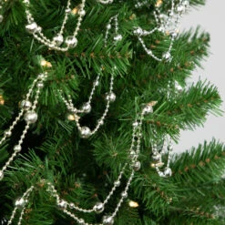 Northlight 15' Shiny Silver Mirrored Disco Ball Beaded Christmas Garland, Unlit -Christmas Decor Sale northlight ys28293 styled20on20tree 32777.1686057294