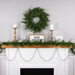 Northlight 9' Silver Shiny And Matte Beaded Christmas Garland -Christmas Decor Sale northlight ys28301 styled20on20fireplace 59846.1686143934