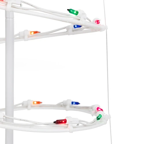 Northlight Lighted Spiral Cone Tree Outdoor Christmas Decoration - 3' - White - Multi Lights 6 Northlight Lighted Spiral Cone Tree Outdoor Christmas Decoration - 3' - White - Multi Lights - Image 4