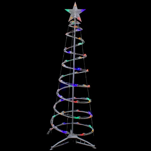 Northlight LED Lighted Spiral Cone Tree Outdoor Christmas Decoration - 4' - Multi Lights 5 Northlight LED Lighted Spiral Cone Tree Outdoor Christmas Decoration - 4' - Multi Lights - Image 3