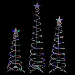 Northlight Set Of 3 LED Lighted Multi-Color Outdoor Spiral Christmas Cone Trees 3', 4', And 6' -Christmas Decor Sale northlight ys92338 2 52042.1663946662