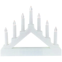 Northlight LED Lighted Christmas Candelabra Bridge - White Base - 13"