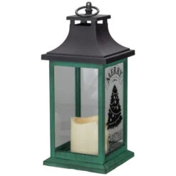 Northlight LED Candle With Christmas Tree Lantern - 12" - Green And Black 10 Northlight LED Candle With Christmas Tree Lantern - 12" - Green And Black -Christmas Decor Sale northlight yw90665 4 04660.1603850523