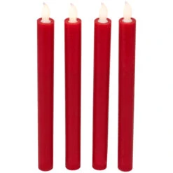 Northlight LED Flickering Flameless Taper Christmas Candles - 9.75" - Red - Set Of 4 -Christmas Decor Sale northlight yw95062 02 82348.1697473594