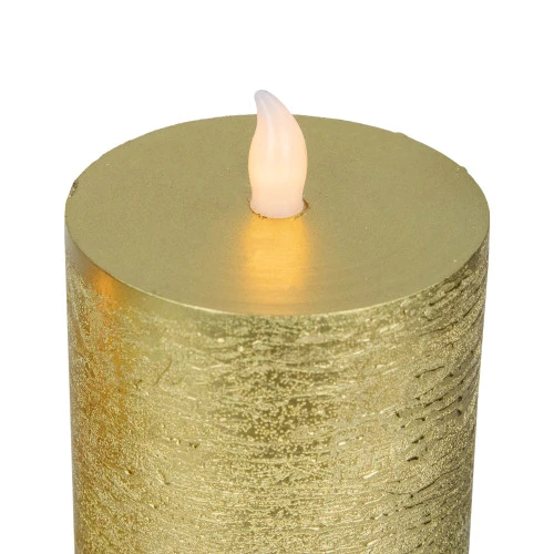 Northlight LED Flickering Flameless Pillar Christmas Candles - 8.75" - Gold - Set Of 3 8 Northlight LED Flickering Flameless Pillar Christmas Candles - 8.75" - Gold - Set Of 3 - Image 6