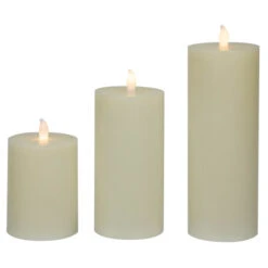 Northlight LED Flickering Flameless Pillar Candles - 8.75" - Cream - Set Of 3 -Christmas Decor Sale northlight yw95067 02 61196.1697214360