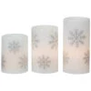 Northlight LED Flameless Flickering Wax Pillar Snowflake Christmas Candles - 6" - Set Of 3 -Christmas Decor Sale northlight yw95071 01 91829.1697214362