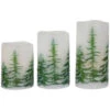 Northlight LED Flameless Frosted Pines Flickering Wax Pillar Christmas Candles - 6" - Set Of 3 -Christmas Decor Sale northlight yw95072 01 21586.1697473587