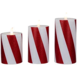 Northlight LED Flameless Flickering Candy Cane Wax Pillar Christmas Candles - 6" - Set Of 3 13 Northlight LED Flameless Flickering Candy Cane Wax Pillar Christmas Candles - 6" - Set Of 3 -Christmas Decor Sale northlight yw95073 04 02387.1697473594