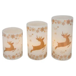 Northlight LED Reindeer Flameless Flickering Wax Pillar Christmas Candles - 6" - Set Of 3 12 Northlight LED Reindeer Flameless Flickering Wax Pillar Christmas Candles - 6" - Set Of 3 -Christmas Decor Sale northlight yw95076 02 50277.1697214361
