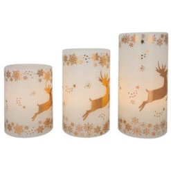 Northlight LED Reindeer Flameless Flickering Wax Pillar Christmas Candles - 6" - Set Of 3 13 Northlight LED Reindeer Flameless Flickering Wax Pillar Christmas Candles - 6" - Set Of 3 -Christmas Decor Sale northlight yw95076 03 69396.1697214361