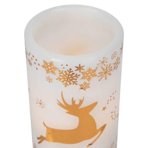 Northlight LED Reindeer Flameless Flickering Wax Pillar Christmas Candles - 6" - Set Of 3 9 Northlight LED Reindeer Flameless Flickering Wax Pillar Christmas Candles - 6" - Set Of 3 - Image 7