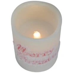 Northlight LED Flameless Frosted "Merry Christmas" Wax Pillar Candles - 6" - Set Of 3 -Christmas Decor Sale northlight yw95077 03 71908.1697473594